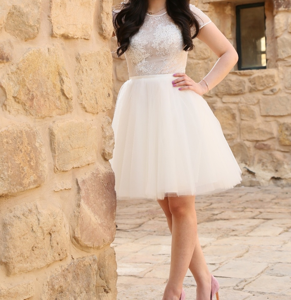 White Lace and Tulle Dress